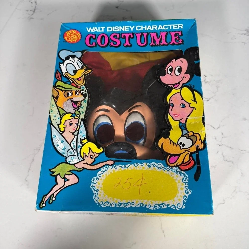 Vintage 1972 Ben Cooper Mickey Mouse Disney Halloween Costume Mask Box M 8-10